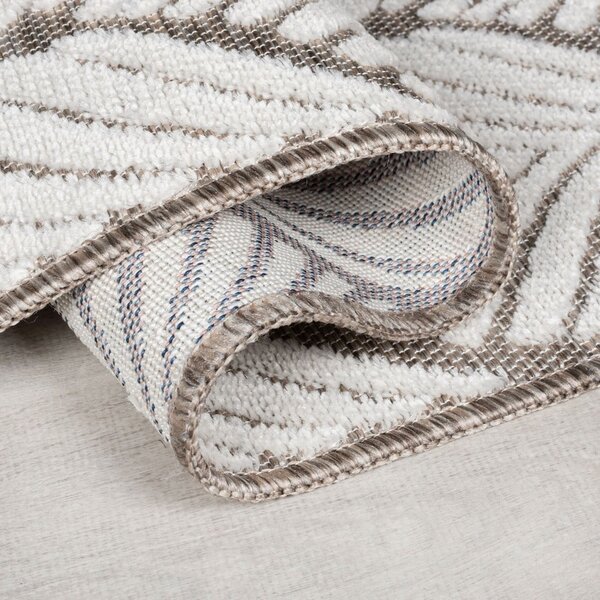 Килим за открито и закрито в цвят слонова кост 80x150 cm Elm Leaf – Flair Rugs
