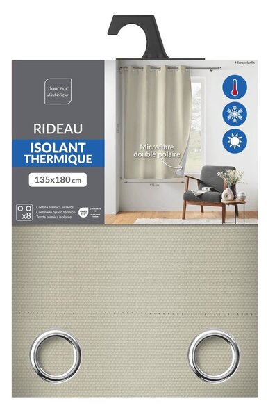 Бежово термо/dimout перде от микрофибър 135x180 cm Micropolar – douceur d'intérieur