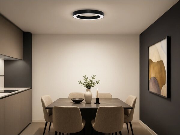 LED таванно осветително тяло LED/80W/230V 3000/4000/6500K Ø 80 см, черно