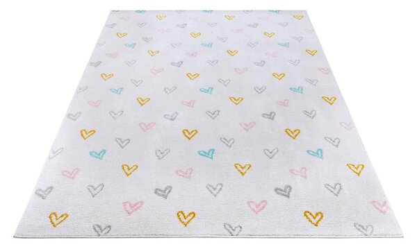 Бял детски килим 160x235 cm Hearts - Hanse Home