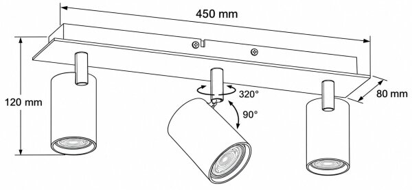 Kanlux 90782 - Точково осветително тяло EVALO 3xGU10/10W/230V бежово/златно