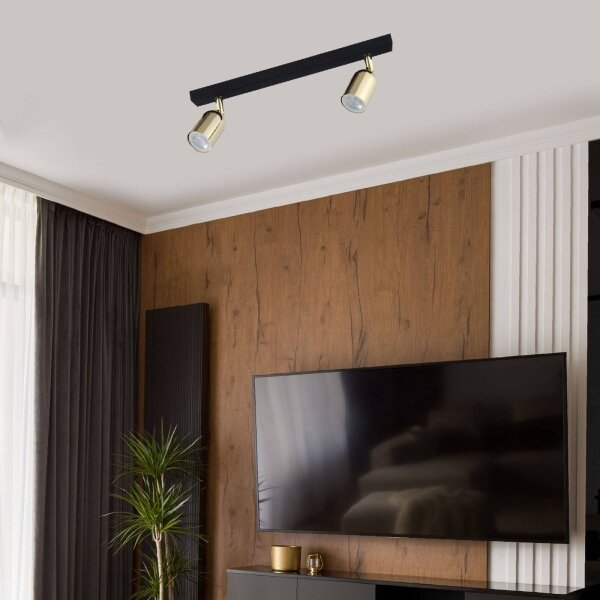 LED точково осветително тяло TOP 2xGU10/10W/230V черно/златно