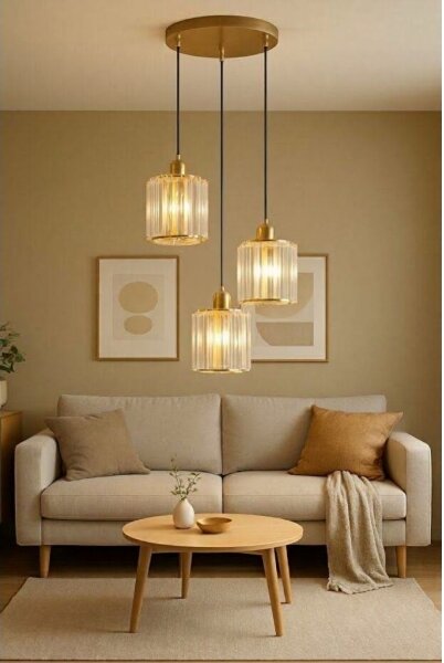 Полилей на кабел BELLA 3xE27/40W/230V златен