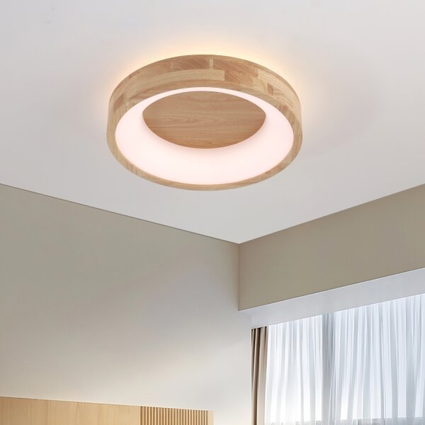 Brilagi-LED Потолно осветително тяло FALCON WOOD LED/30W/230V 3000/4000/6000K 45 cm дърво