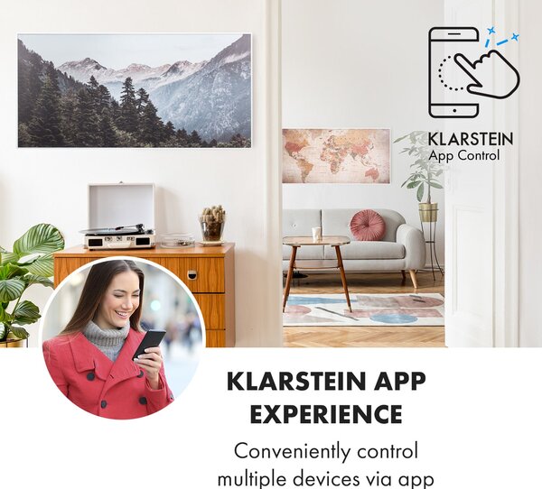 Klarstein Wonderwall Air Art Smart, инфрачервен нагревател, 120 х 60 см, 700 W, приложение, гора