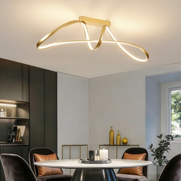 Brilagi-LED Плафон с възможност за димиране TWISTER LED/60W/230V 3000-6000K златен+ДУ