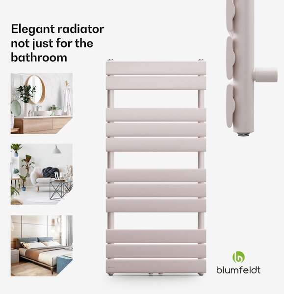 Blumfeldt Fairmont, 50 x 107, радиатор, 509 W, топла вода, 4 релси за кърпи, 1/2"