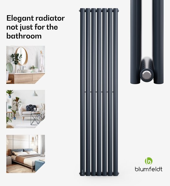 Blumfeldt Tallheo, 41 x 180, радиатор, радиатор за баня, тръбен радиатор, 1435 W, топла вода, 1/2