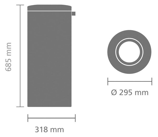 Стоманено кошче за боклук лъскаво сребро 30 l Flame Guard – Brabantia