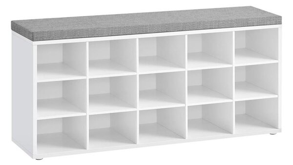 Шкаф за обувки VOREN 105x48x30 см бял/сив