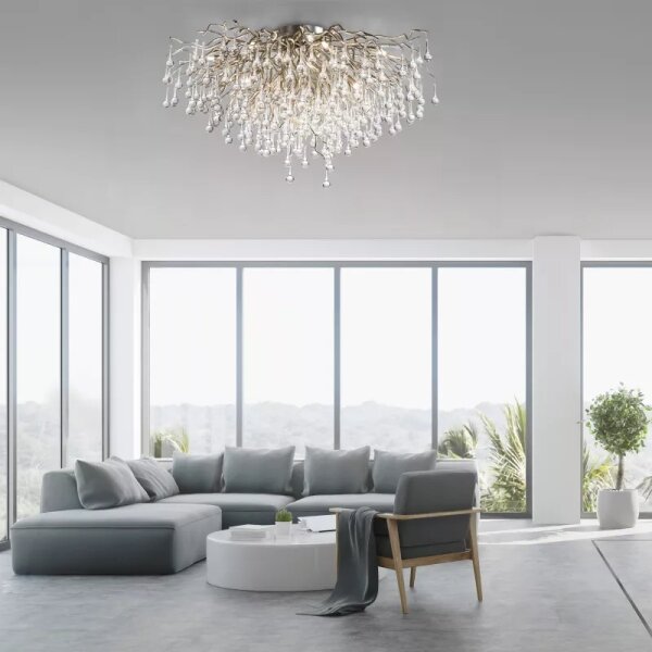 Paul Neuhaus 8092-55 - Полилей за повърхностен монтаж ICICLE 14xG9/40W/230V, с диаметър 100 см, хром