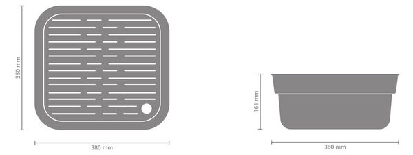 Светлосива пластмасова Купа за миене на съдове с отвор за отцеждане SinkSide – Brabantia