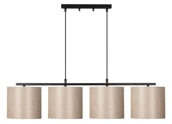 Черно висящо осветително тяло с текстилен абажур Baston – Opviq lights
