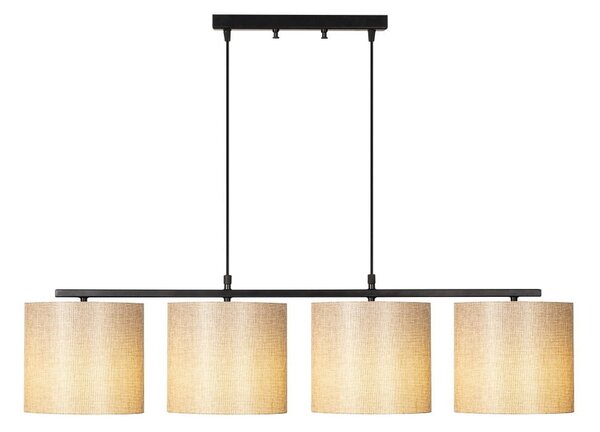 Черно висящо осветително тяло с текстилен абажур Baston – Opviq lights