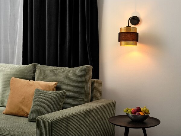 Osram - Настенна лампа DECOR HORNET 1xE27/10W/230V черна/златна