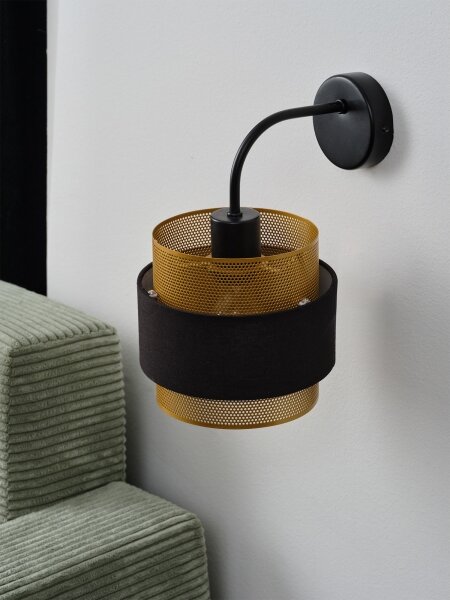 Osram - Настенна лампа DECOR HORNET 1xE27/10W/230V черна/златна