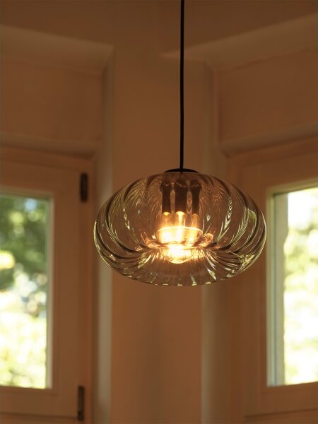 Osram - Полилей на кабел DECOR SMOKE 1xE27/12W/230V Ø 28 см черен/димчато сив