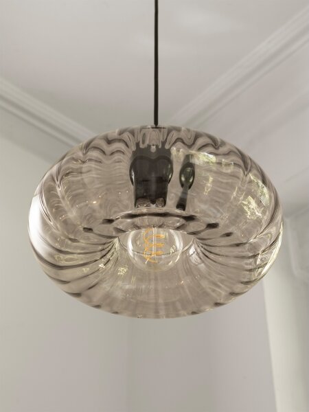 Osram - Полилей на кабел DECOR SMOKE 1xE27/12W/230V Ø 28 см черен/димчато сив