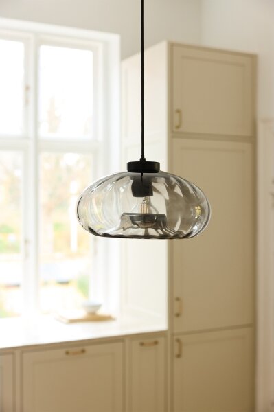Osram - Полилей на кабел DECOR SMOKE 1xE27/12W/230V Ø 28 см черен/димчато сив
