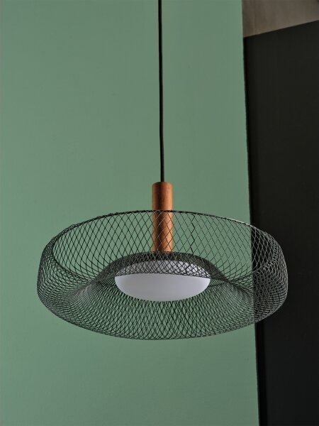 Osram - LED полилей на кабел DECOR MESH LED/18,5W/230V Ø 40 cm черен/каучукова дървесина