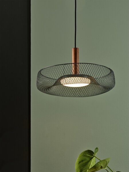 Osram - LED полилей на кабел DECOR MESH LED/18,5W/230V Ø 40 cm черен/каучукова дървесина