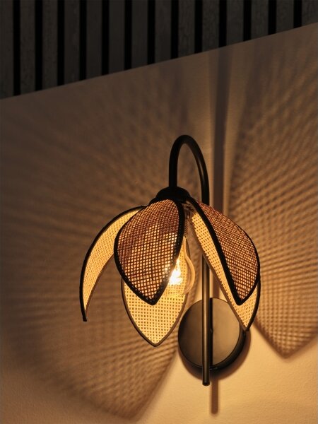 Osram - Стенна лампа DECOR RATTAN 1xE27/15W/230V бежова/черна