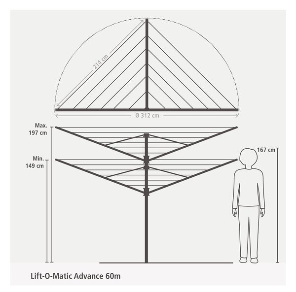 Градинска сушилня за дрехи Lift-O-Matic 60m – Brabantia