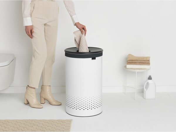 Бял метален кош за пране 60 l – Brabantia