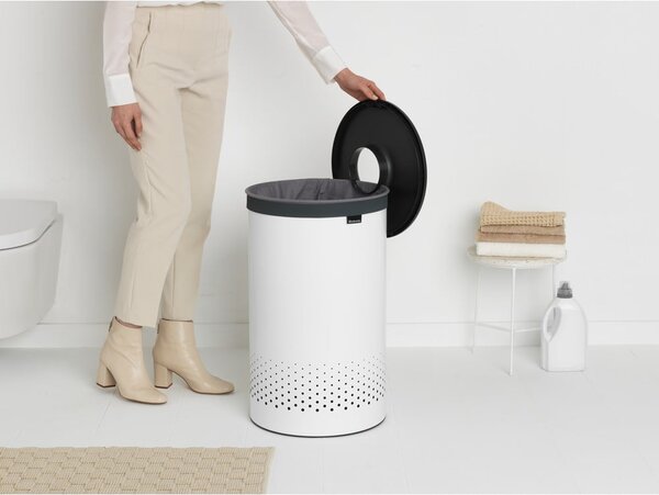 Бял метален кош за пране 60 l – Brabantia