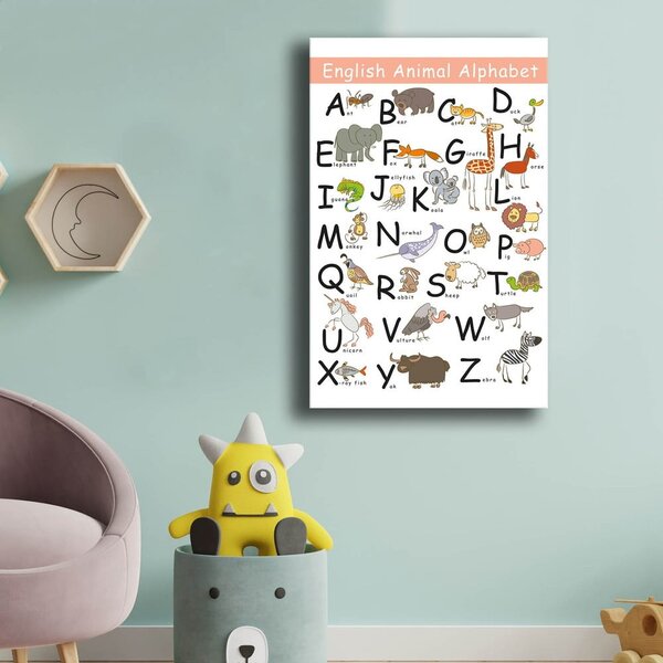 Детска картина 45x70 cm Alphabet - Wallity