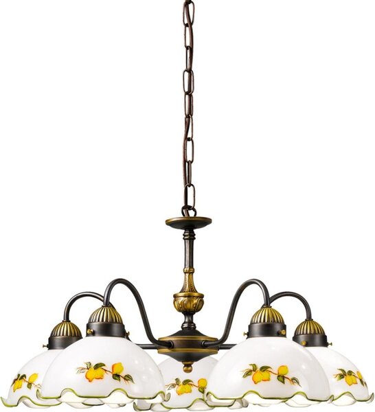 Kolarz 731.85.116 - Полилей на верига NONNA 5xE27/75W/230V с лимонов мотив