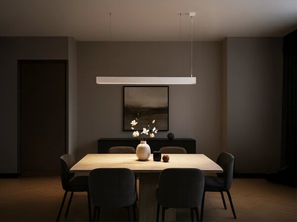 LED полилей с кабелно окачване, 55 W, 230 V, 3000/4000/6500 K, 120 cm, бял