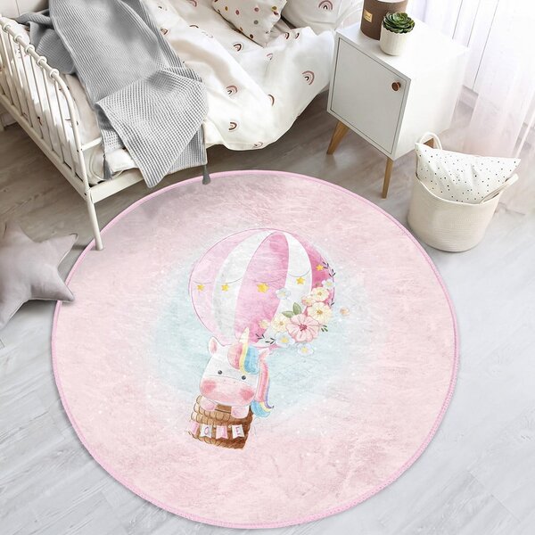Розов детски килим ø 120 cm Comfort - Mila Home