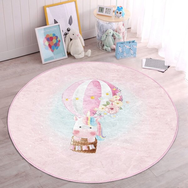 Розов детски килим ø 120 cm Comfort - Mila Home