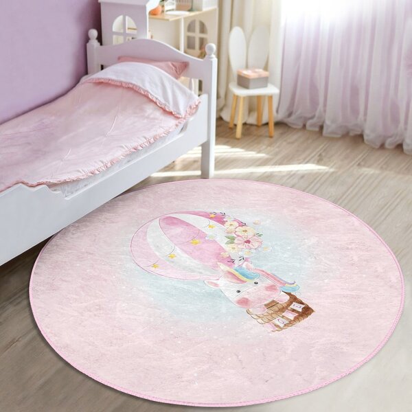 Розов детски килим ø 120 cm Comfort - Mila Home