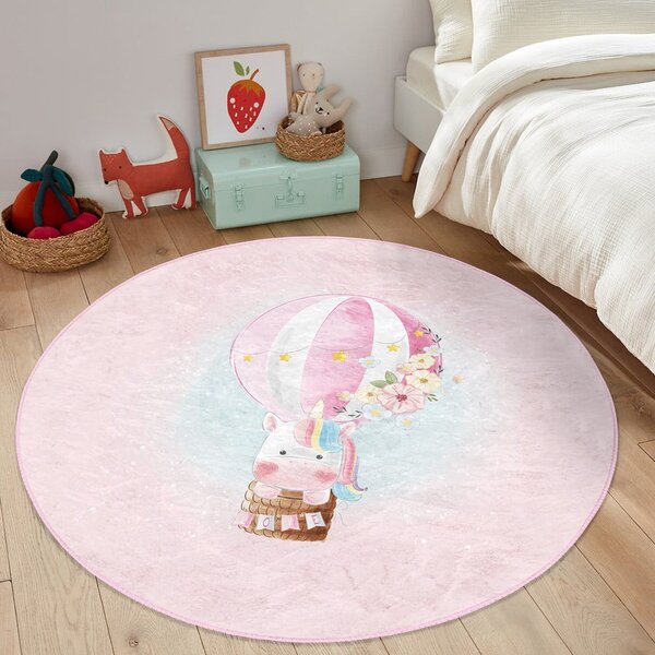 Розов детски килим ø 120 cm Comfort - Mila Home