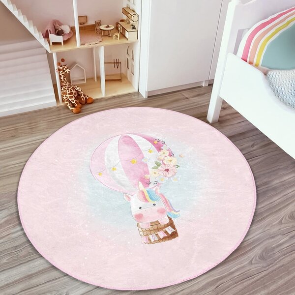 Розов детски килим ø 120 cm Comfort - Mila Home