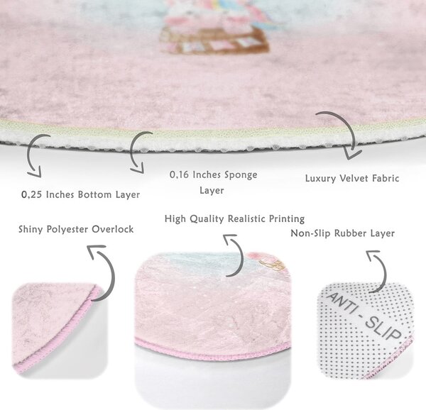 Розов детски килим ø 120 cm Comfort - Mila Home