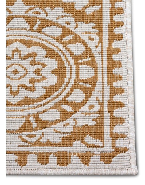 Външен килим в бял цвят и жълта охра 80x250 cm Jardin – NORTHRUGS