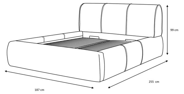 Оранжево тапицирано двойно легло с място за съхранение с решетка 160x200 cm Vernon - Bobochic Paris