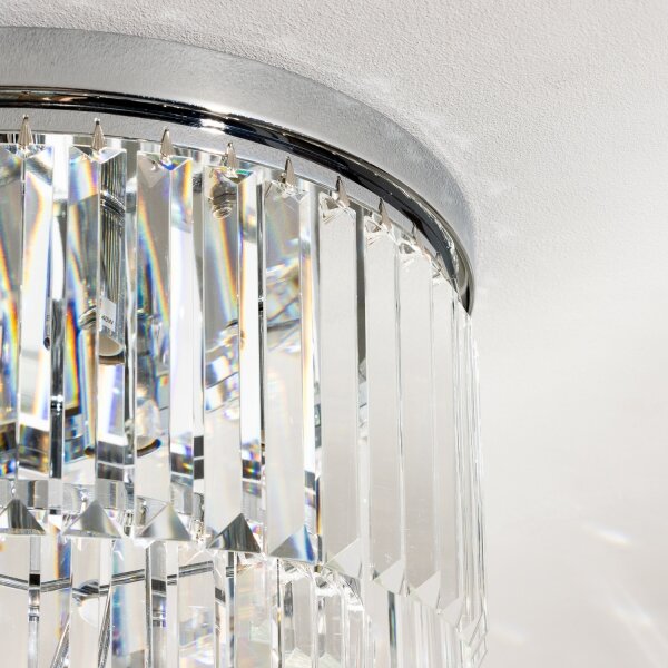 Brilagi - LED кристален таванен полилей MOZART 5xE14/40W/230V, лъскав хром
