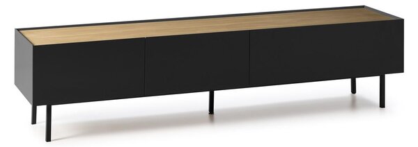 Черна/естествена маса за телевизор от декор от дъб 180x45 cm Arista – Teulat