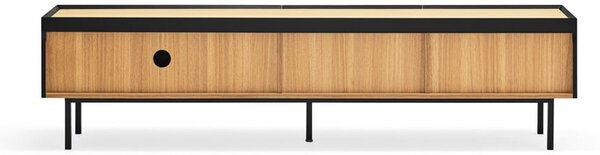 Черна/естествена маса за телевизор от декор от дъб 180x45 cm Arista – Teulat