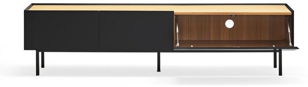 Черна/естествена маса за телевизор от декор от дъб 180x45 cm Arista – Teulat
