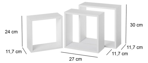 Бели рафтове в комплект от 3 броя - Casa Selección