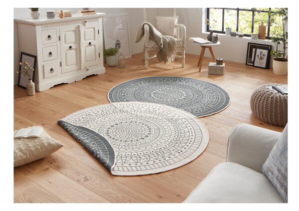 Сив и кремав килим на открито , ⌀ 140 cm Porto - NORTHRUGS