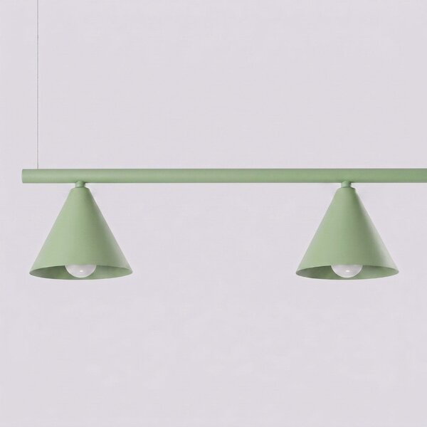 Светлозелено стоманено висящо осветително тяло Zylo – Sollux