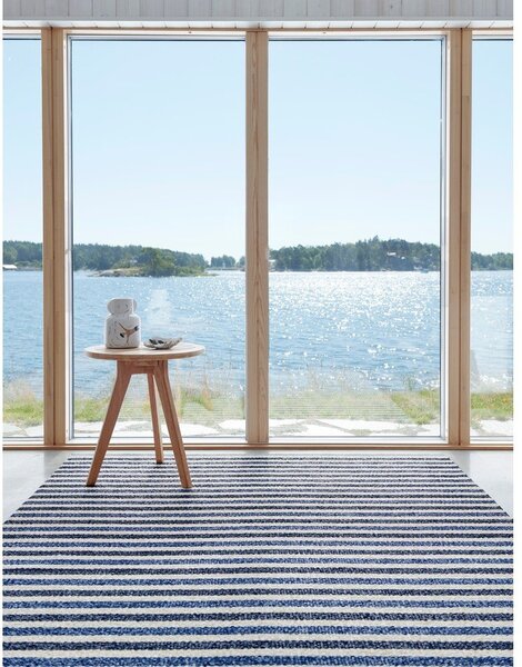 Синя и кремава пътека за открито и закрито 85x200 cm Teo Denim – Pappelina