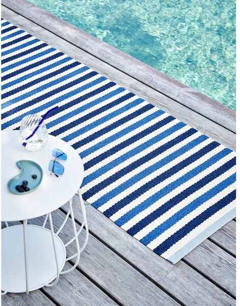 Синя и кремава пътека за открито и закрито 85x200 cm Teo Denim – Pappelina