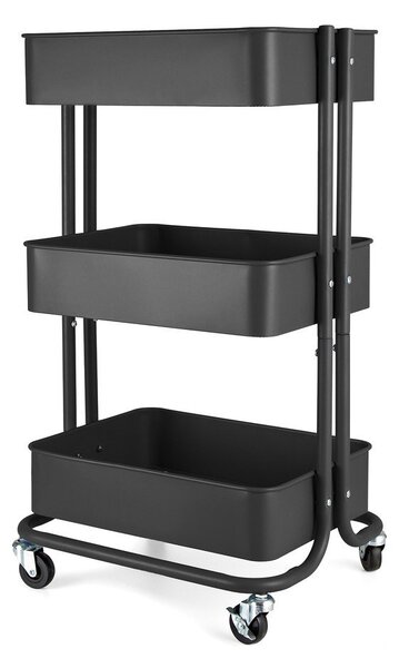 Черна метална подвижна етажерка за баня Grena - Compactor